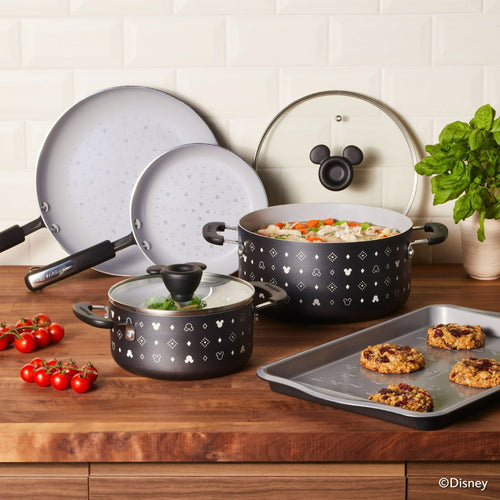Farberware Disney 7 Piece Ceramic Nonstick Pots and Pans Set, Black EasyOptionXY LLC
