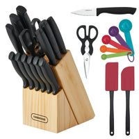 Farberware Classic 23 Piece Never Needs Sharpening Dishwasher Safe Stainless Steel Cutlery and Utensil Set in Black EasyOptionXY LLC