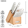 Farberware EdgeKeeper 14-Piece Forged Triple Rivet Kitchen Knife Set with Block White EasyOptionXY LLC