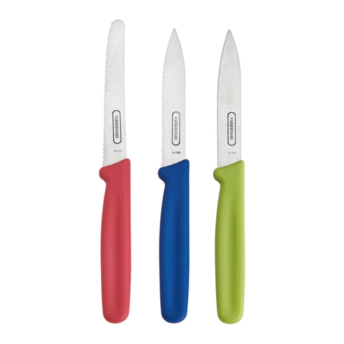 Farberware BBQ Set of 3 Paring Knives with Assorted Colored Handles EasyOptionXY LLC