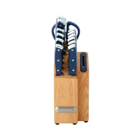 Farberware EdgeKeeper 14-Piece Stainless Steel Triple Riveted Slim Knife Set, Block Built-in Sharpener Navy EasyOptionXY LLC