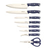 Farberware EdgeKeeper 14-Piece Stainless Steel Triple Riveted Slim Knife Set, Block Built-in Sharpener Navy EasyOptionXY LLC