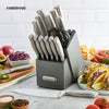 Farberware EdgeKeeper Professional 17-Piece Stainless Steel Knife Set with Block Built-in Knife Sharpener EasyOptionXY LLC