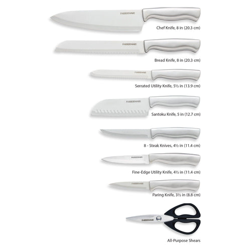 Farberware 16-piece Edgekeeper Universal Cutlery Set, Stamped Stainless Steel EasyOptionXY LLC