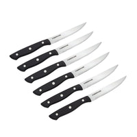 Farberware 6-Piece Stamped Triple Rivet Stainless Steel Steak Knife Set in Black EasyOptionXY LLC