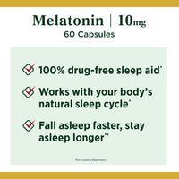 Nature's Bounty Melatonin Sleep Aid Capsules; 10 mg; 60 Count EasyOptionXY LLC