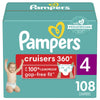 Pampers Cruisers 360 Fit Diapers, Active Comfort, Size 4, 108 Count EasyOptionXY LLC