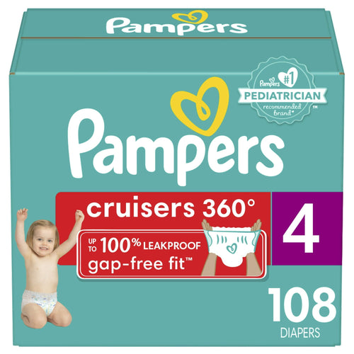 Pampers Cruisers 360 Fit Diapers, Active Comfort, Size 4, 108 Count EasyOptionXY LLC