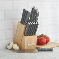 Farberware Triple Riveted Knife Block Set 15-piece in Grey EasyOptionXY LLC