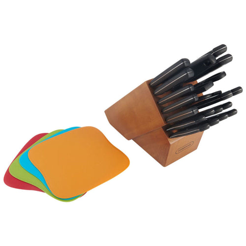 Farberware Classic 25-piece Full Tang Triple Riveted Knife Block and Cutting Mat Set EasyOptionXY LLC