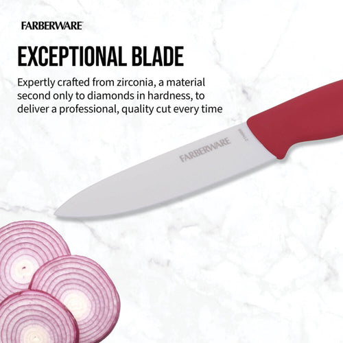 Farberware Professional 5-inch Ceramic Utility Knife with Red Blade Cover and Handle EasyOptionXY LLC