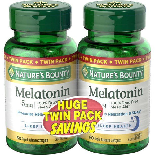 Nature's Bounty Melatonin; 5 mg; Twin Pack EasyOptionXY LLC
