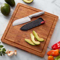 Farberware 5-Inch Santoku Knife with Edgekeeper Self Sharpening Sleeve, Stamped Stainless Steel Handle EasyOptionXY LLC