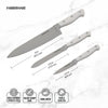 Farberware Professional 3-Piece Forged Triple Rivet Chef Knife Set Razor Sharp Kitchen Knives White EasyOptionXY LLC
