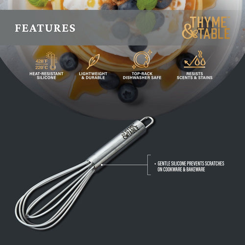 Thyme & Table 2-Pack Silicone Mini Whisks, Gray EasyOptionXY LLC