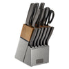 Thyme & Table 15-Piece Gunmetal Knife Block Set with Knife Sharpener EasyOptionXY LLC