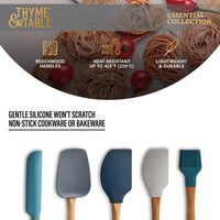Thyme & Table 5-Piece Silicone Utensil Set with Beechwood Handles EasyOptionXY LLC