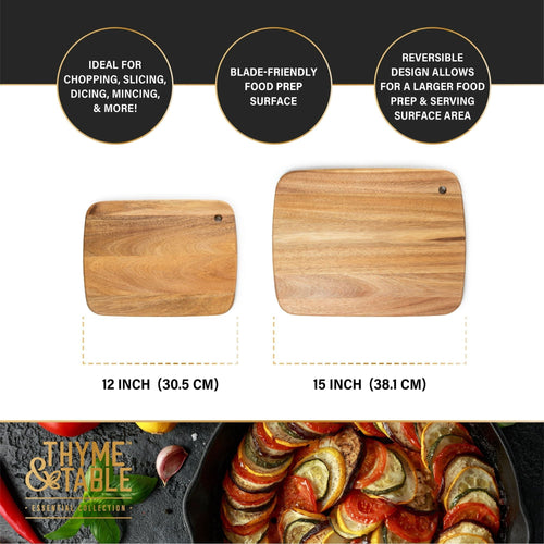 Thyme & Table Acacia Wood Cutting Board, 2 Piece Set EasyOptionXY LLC