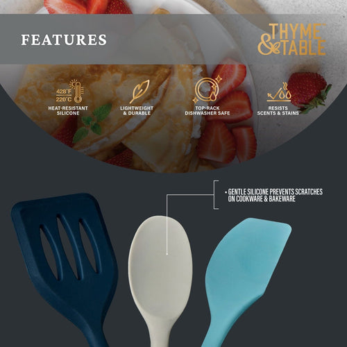 Thyme & Table 3-Piece Silicone Mini Utensil Set EasyOptionXY LLC