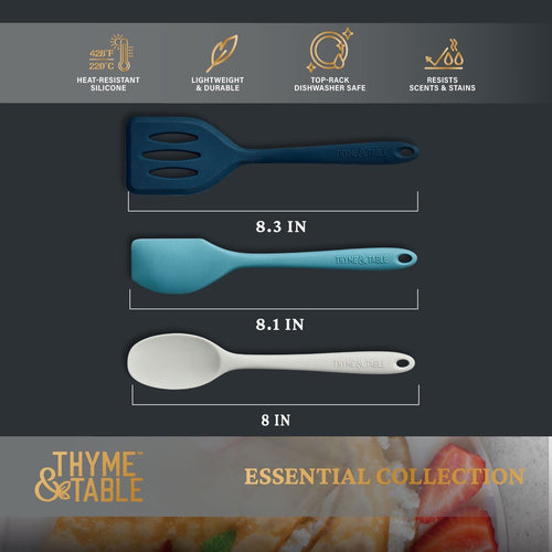 Thyme & Table 3-Piece Silicone Mini Utensil Set EasyOptionXY LLC