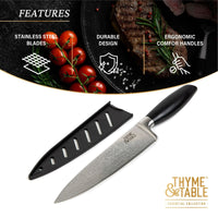 Thyme & Table Non-Stick Coated High Carbon Stainlless Steel 8" Damascus Chef's Knife EasyOptionXY LLC