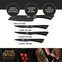 Thyme & Table Knife Set, 13-Piece Kitchen Slim Block Stainless Steel Knife Set EasyOptionXY LLC