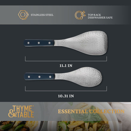 Thyme & Table 2-Piece Hammered Metal Turner & Spoon Set EasyOptionXY LLC