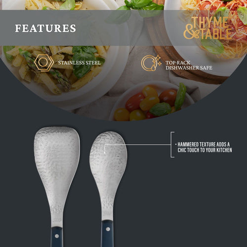 Thyme & Table 2-Piece Hammered Metal Turner & Spoon Set EasyOptionXY LLC