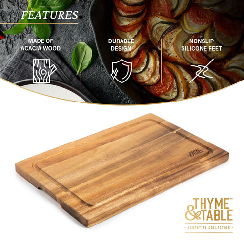 Thyme & Table 12" x 18" Acacia Wood SoHo Cutting Board EasyOptionXY LLC