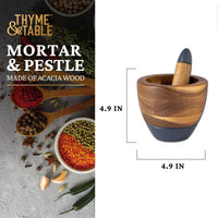 Thyme & Table Acacia Wood Mortar & Pestle EasyOptionXY LLC