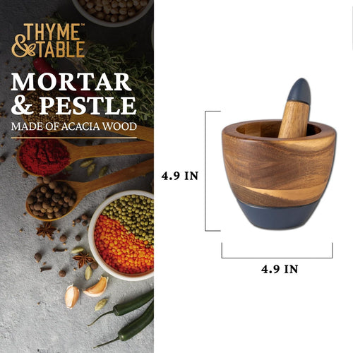 Thyme & Table Acacia Wood Mortar & Pestle EasyOptionXY LLC