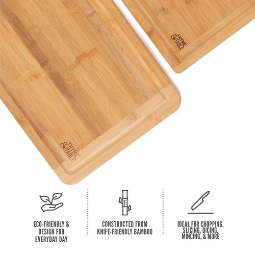 Thyme & Table Knife Friendly Bamboo Cutting Board, 2 Pack EasyOptionXY LLC