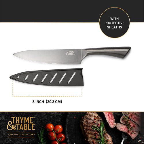Thyme & Table Non-Stick Coated High Carbon Stainless Steel Carbon Chef's Knives, 3 Piece Set EasyOptionXY LLC