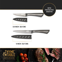 Thyme & Table Non-Stick Coated High Carbon Stainless Steel Carbon Chef's Knives, 3 Piece Set EasyOptionXY LLC