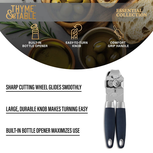 Thyme & Table Manual Stainless Steel Can Opener with Easy-Turn Knob EasyOptionXY LLC