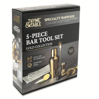 Thyme & Table 5-Piece Stainless Steel Gold Bar Tool Set for At-Home Bar EasyOptionXY LLC