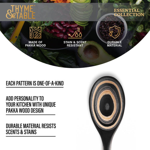 Thyme & Table Pakka Wood Spoon, Black EasyOptionXY LLC
