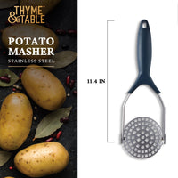 Thyme & Table Stainless Steel Potato Masher, Blue EasyOptionXY LLC