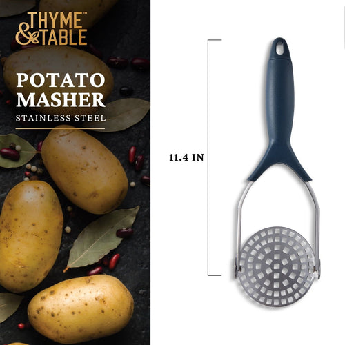 Thyme & Table Stainless Steel Potato Masher, Blue EasyOptionXY LLC