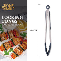 Thyme & Table Silicone Locking Tongs, Blue Speckled EasyOptionXY LLC