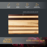 Thyme & Table 18x12 Multi-Wood Butcher Block with Non-Slip Silicone Feet EasyOptionXY LLC