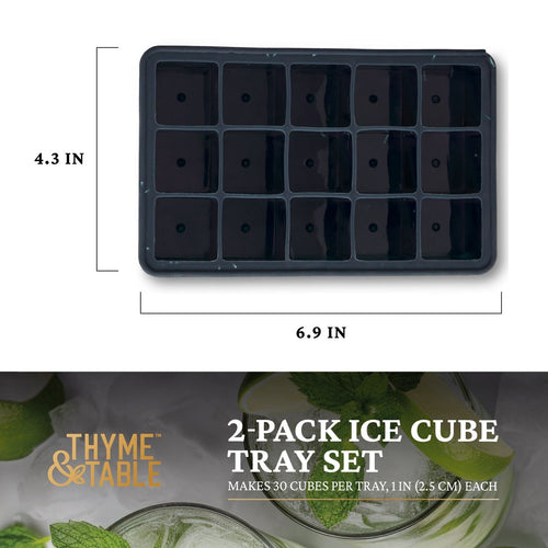 Table 2-Piece Silicone Ice Cube Tray Set EasyOptionXY LLC