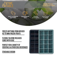 Table 2-Piece Silicone Ice Cube Tray Set EasyOptionXY LLC