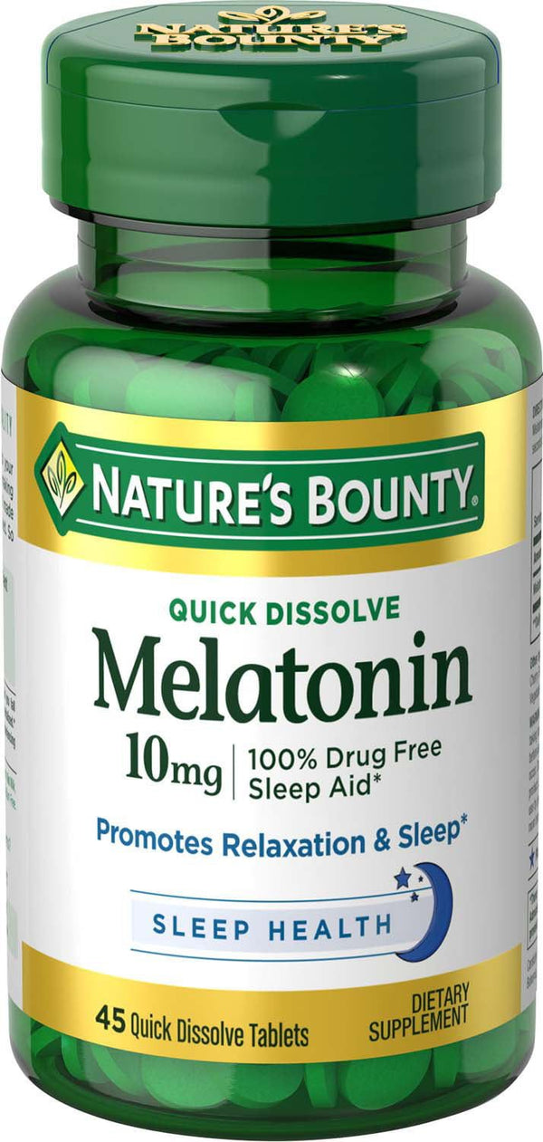 Nature's Bounty Melatonin Sleep Aid Tablets; 10 mg; 45 Count EasyOptionXY LLC