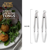 Thyme & Table 2-Pack Silicone Mini Tongs, Gray EasyOptionXY LLC