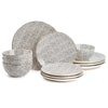Thyme & Table Dinnerware Black & White Dot Stoneware, 12 Piece Set EasyOptionXY LLC