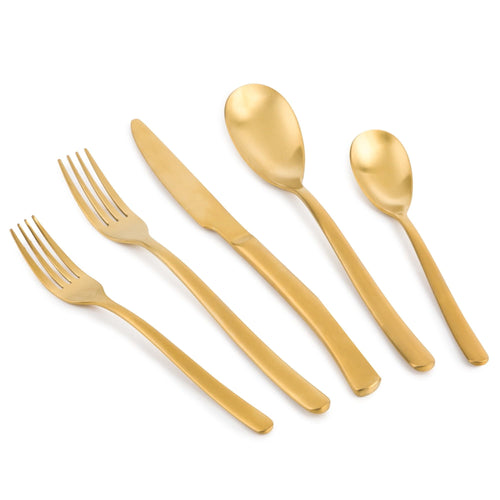 Thyme & Table 20-Piece Royal Stainless Steel Flatware Set, Gold EasyOptionXY LLC
