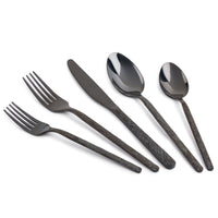 Thyme & Table 20-Piece Lumi Stainless Steel Flatware Set, Black EasyOptionXY LLC