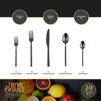 Thyme & Table 20-Piece Lumi Stainless Steel Flatware Set, Black EasyOptionXY LLC