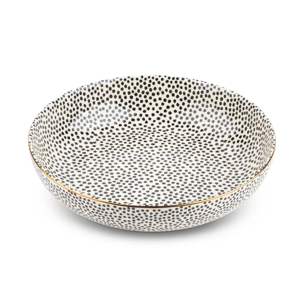 Thyme & Table Stoneware Serve Bowl, Dot EasyOptionXY LLC